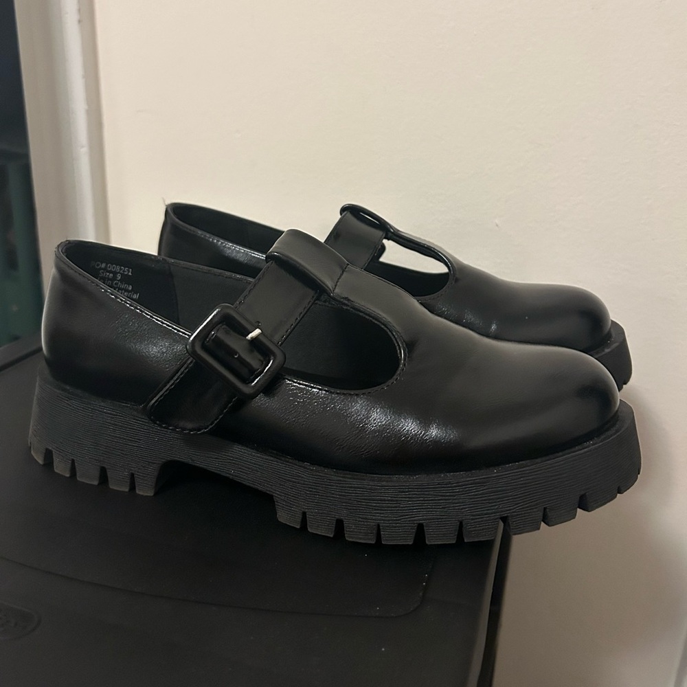 Black Mary Jane Loafers